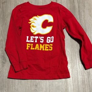 Red Flames Kids Long Sleeve Shirt